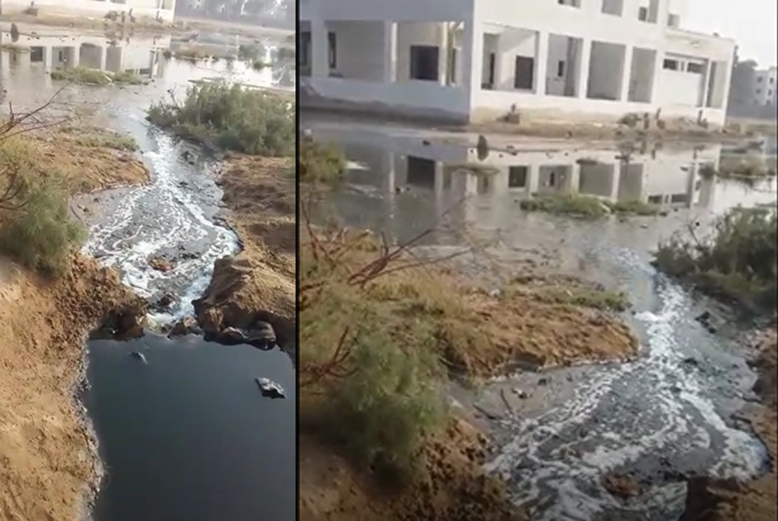 جيڪب آباد جو فٽبال گرائونڊ گندي پاڻي سان ڀرجي ويو