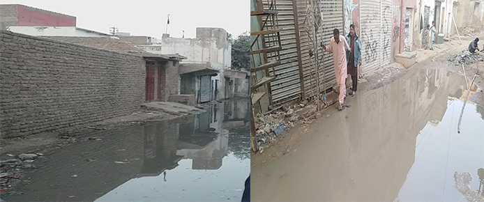 ڪوٽڙي گندو پاڻي جمع ٿيل آھي
